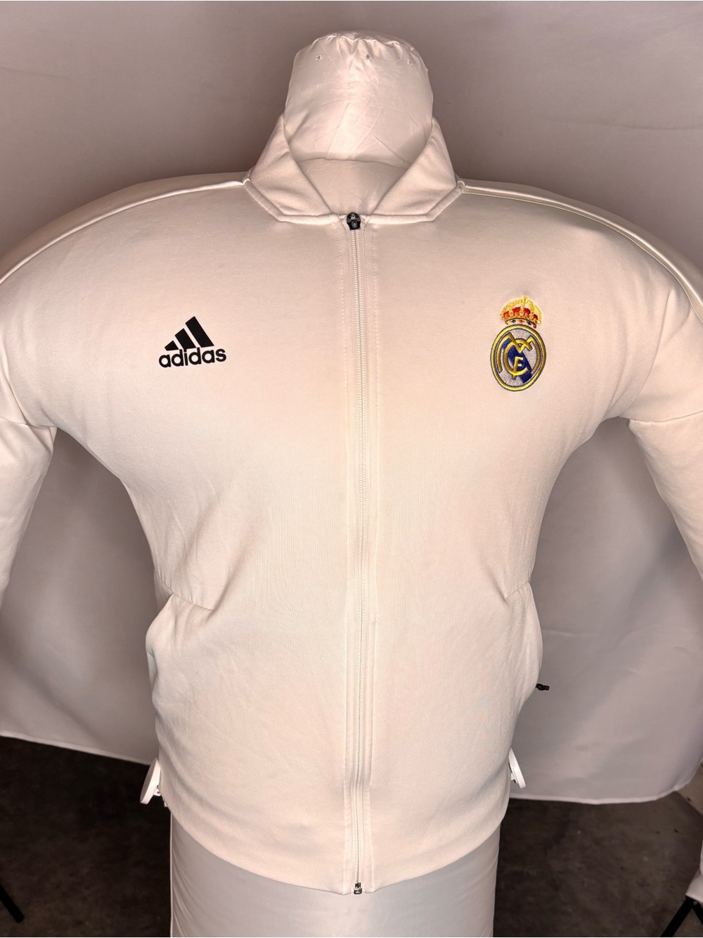 Adidas Real Madrid Anthem Track Jacket Men’s Size (US) L White Full Zip – NWT